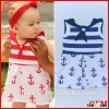 Cute Red and White Stripes Baby Girl Summer Dress Print Baby Dresses
