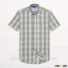 plaids 100% Organic Cotton Yarn dyed shirt, Men casual short sleeve shirt