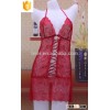 Red sexy lace mature lingerie, transparent sexy women lingerie nighty