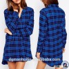 china wholesale nightshirts 100% cotton sexy women plaid flannel nightshirt