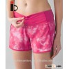 Polyester spandex Women running shorts with breathable mesh panel