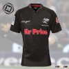 Black sublimated rugby jersey in 230gsm polyester moisture wicking material