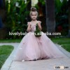 Cute floor length light pink flower girl dresses girls tulle dress