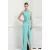 Middle Leg Slit Blue Full Length Custom Made Designs Evening Party Wear Robe De Soiree ED228 dresses