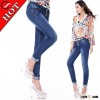 2016 New Style Ladies rhinestone women skinny sex jeans with china oem manufacturer