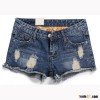 OEM Wholesale Fashion Europe Women Casual Sexy Ripped High Waist Denim Short Cloth Skinny Vintage To