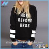 Trade assurance Yihao 2016 new fashion stripe sleeve printed woman sweater custom o-neck fashion woo
