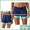 two layered exercise running shorts women double color with pocket in sport running shorts