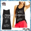 women's loose top for gym, dance and athletic women tank top with big printing