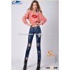 Jeans Women Ripped Famous Jeans Skinny Woman Denim Pants Slim 100% Cotton Painted