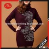 Lady apricot angora cashmere pullover sweater withe tree printing