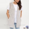 china supplier wholesale factory soft faux fur vest women open front longline gilet