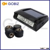 Solar power wireless tire pressure monitor TPMS with 4 external cap sensors
