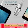 SU Private Mould dual output 5V 2.4A USB Car Charger engrave logo stainless steel car cassette adapt