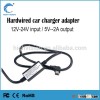 Direct Car Charger hardwired Powerline Adaptor with Micro Mini USB for Dash cam