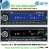 12v 24v Fixed panel car mp3 player with FM AM radio USB micro SD aux-in , full view big lattice LCD