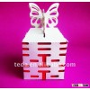 pure white laser cut Double Lucky wedding decorative boxes
