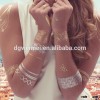 2015 high quality water proof jewelry temporary gold metallic flash tattoos