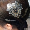 New fashion gold and silver floral pattern temporary hair tattoo sticker metallic hair strips tattoo