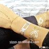 Hand Bracelet Glitter Metallic Gold Temporary Body Tattoo Sticker