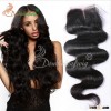 free parting factory price closure with baby hair bleached knots 4*4 brazilian virgin human hair bun