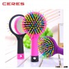 Abundant hair & antistatic Detangling Comb Eyecandy Rainbow wave curly plastic Hair Brush