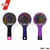 Winningstar wholesale plastic rainbow hair brush with mirror girl hair straightening brush