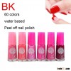 free shipping MSDS wholesale 7ml 60colors oem water based scented bk peel off nail polish