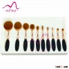 10pcs per set nylon oval make up brush for cosmetic and foundation brush with makeup brush box
