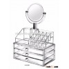 Acrylic Makeup Organizer with Drawer Cosmetic Organizer, Lipstick Holder and Brush Holder, Mirror, c