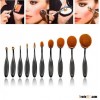 2016 hot sale 10pcs per set nylon oval toothbrush shape make up brush for cosmetic and foundation br
