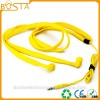 Wholesale cheap braided earpiece good quality shoelace style earphone for smartphone,mp3,tablet