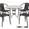 Patio Rattan Bar Set-5pc Wicker Bistro Set With Glass Top Tableresturant Table