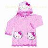Pink Hello Kitty Pvc Rain Coats With Hood , Kids Rain Wear
