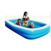Blue Square Inflatable Swimming Pools For 3 Person 0.3mm Thickness