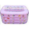 Custom Pink Inflatable Swimming Pools 5 Circle With Fish Printing