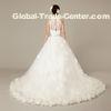 Sexy Lace illusion neckline Long Train Wedding Dresses with beaded belt for Girls