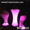Remote Control High Round Pillar LED Cocktail Table