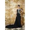 Black Luxurious Chiffon Womens Party Dresses Long Prom Gowns , One Shoulder