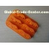 LFGB 6 Cup Bat Halloween Flexible Silicone Baking Moulds For Bread and Egg Tart