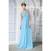 Simple One Shoulder Sweetheart Chiffon Evening Dress Baby Blue Long Prom Gowns