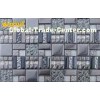 OEM Dark Grey Glass And Metal Mosaic Tile , Mosaic Floor Tiles For Bathroom