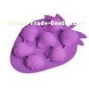 Strawberry Shaped Silicone Novelty Ice Trays For Dishware / Microware And Freezer
