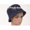 Blue Crochet Childrens Sun Hats , 3cm Short Brim Leisure Sun Hats