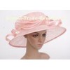 Light Pink Flower Cascade Womens Church Hats , Sinamay Ladies Hat With 11cm Brim