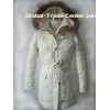 White Duck Feather Womens Long Down Coat With Polyester Shell