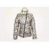 Classical Leopard Print Women's Short Down Jackets Slant Zipper For Winter