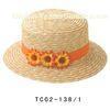 Raffia Childrens Sun Hats / 10cm Brim Straw Braid Sun Hats For Party