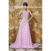 Latest Sweetheart Strapless A-line Chiffon Evening Dresses Long Party Gowns Pink With Beads
