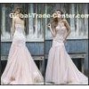 Romantic Mermaid Sweetheart Sweep Train Wedding Dresses with Flower Lace Applique